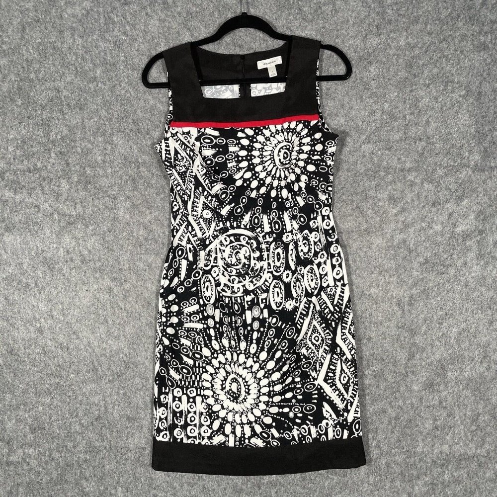 Dressbarn Black White Monochrome Sheath Dress Size 4